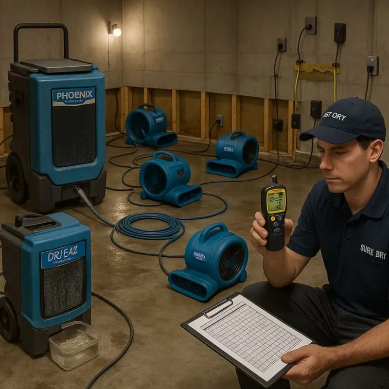 Structural Drying and Dehumidification process in Cowpens, SC